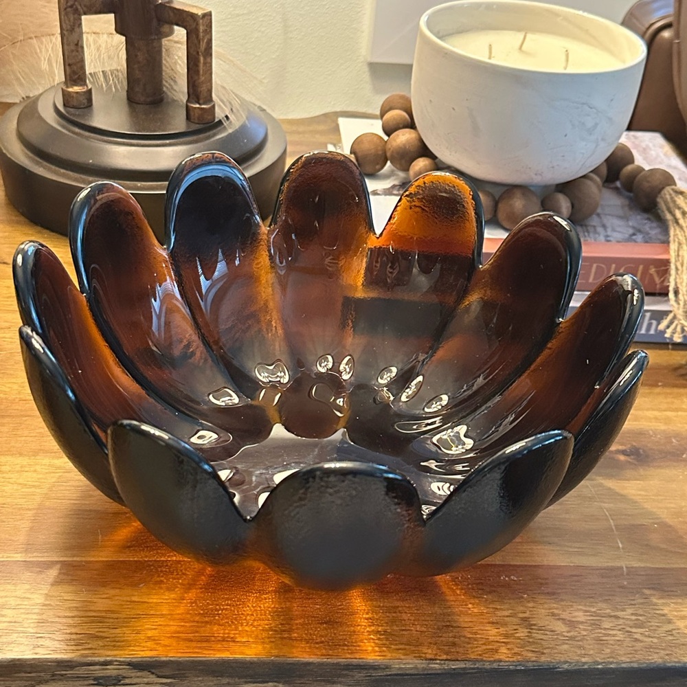 Elegant Brown Glass Bowl